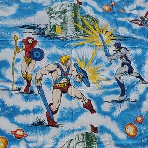 Vintage 1983 He-Man Masters Of The Universe Twin Bedsheets 2 Flat & Pillowcase